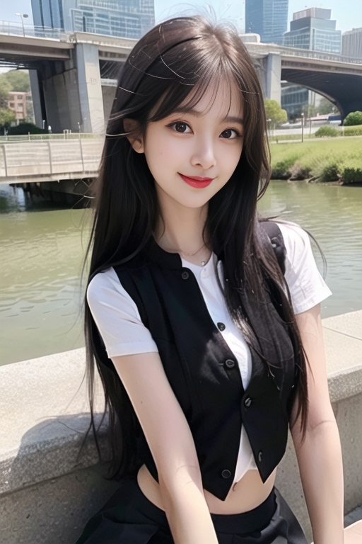 AI生成美女~女友系列-黑色背心 瑜珈服