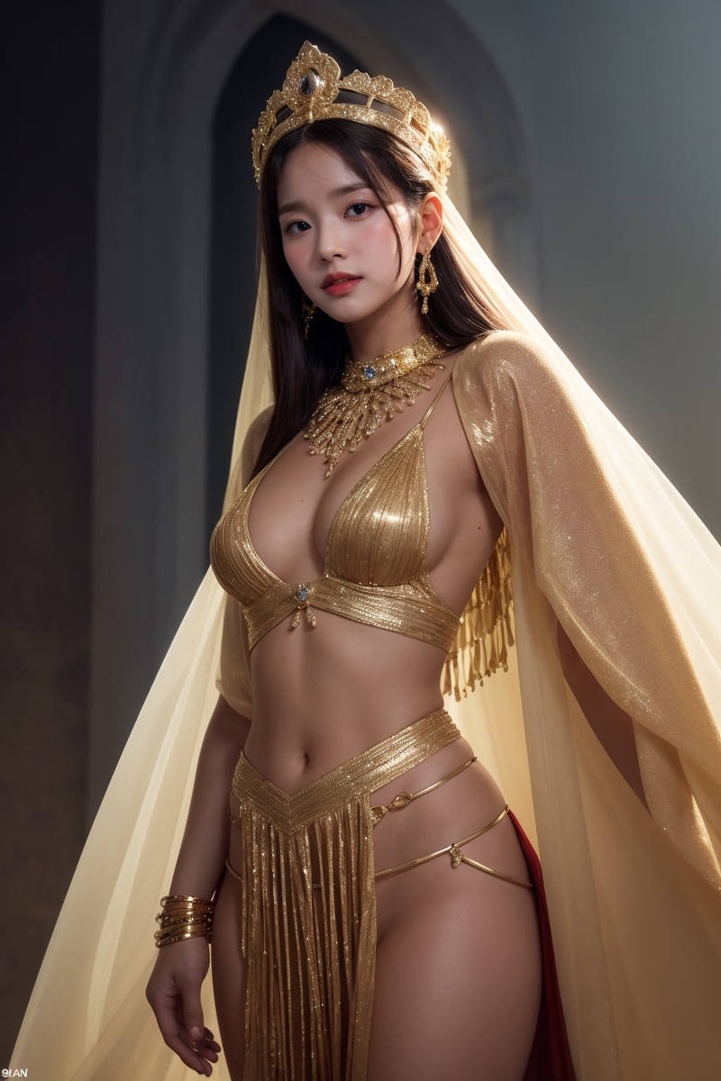 AI生成美女~AiMakeGirl-Golden エジプトの女神ドレス