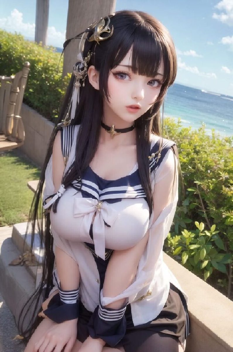Gorgeous AI-Generated Images of Big-Breasted Japanese school girl in Sexy Uniforms