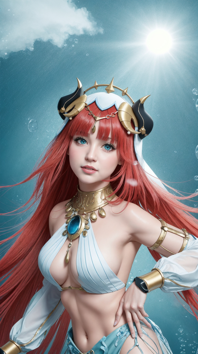 AI生成~AI_EmeraldApple-原神 ニィロウ 水中版