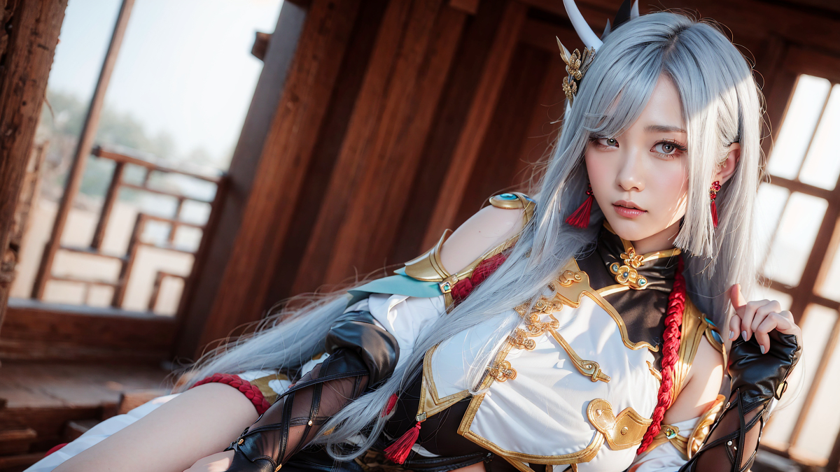 AI生成~AI_EmeraldApple-申鹤(しんかく)　原神　AIイラスト