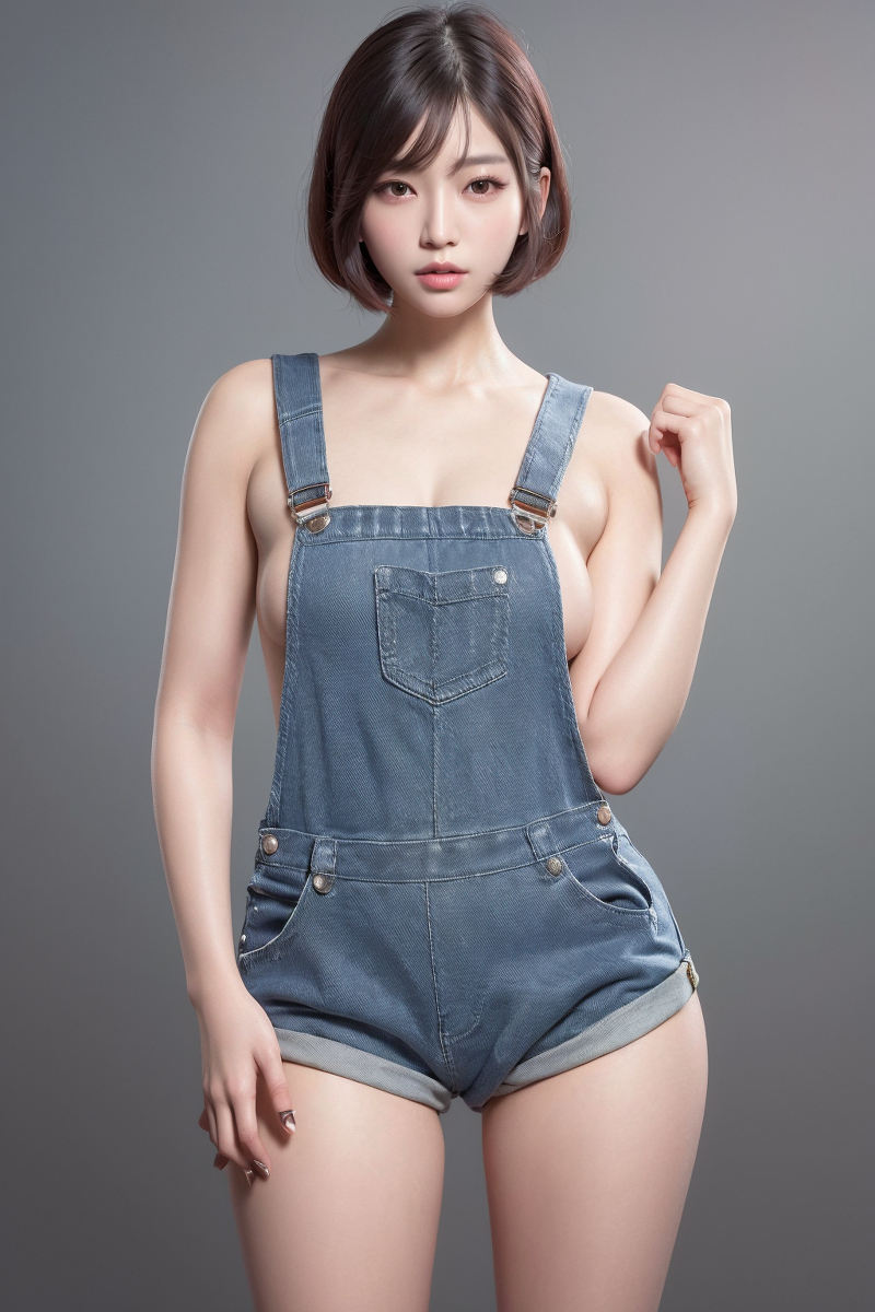 AI生成~NATSUNE_AI-オーバーオール（工作服）