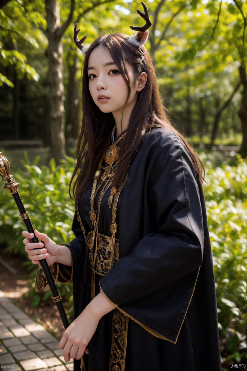 AI生成~NATSUNE_AI-ドルイド（德鲁伊，凯尔特社会的牧师）