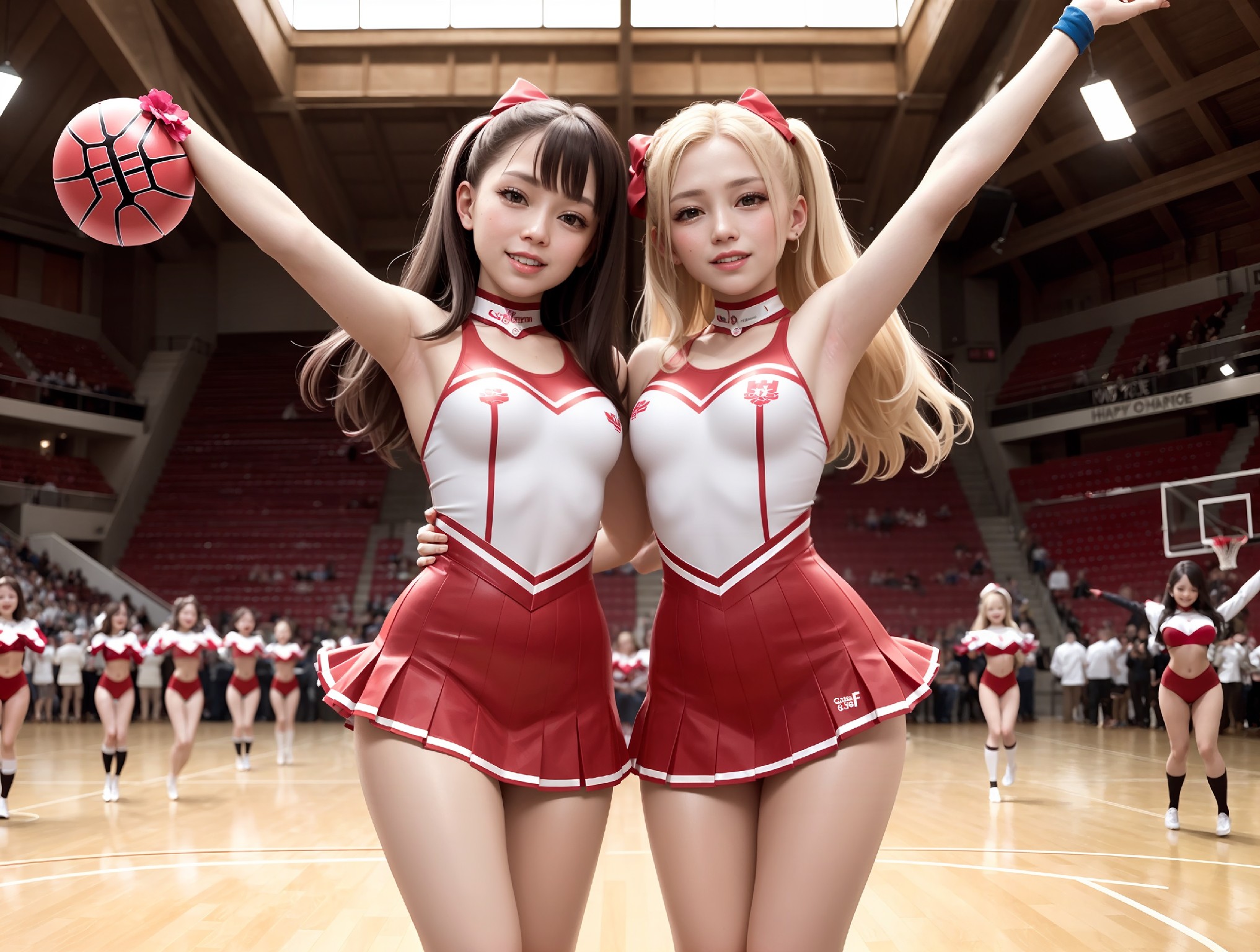 バスケットボールチームの応援选手たちです