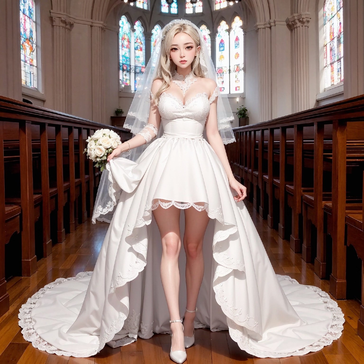 真っ白なウェディングドレス